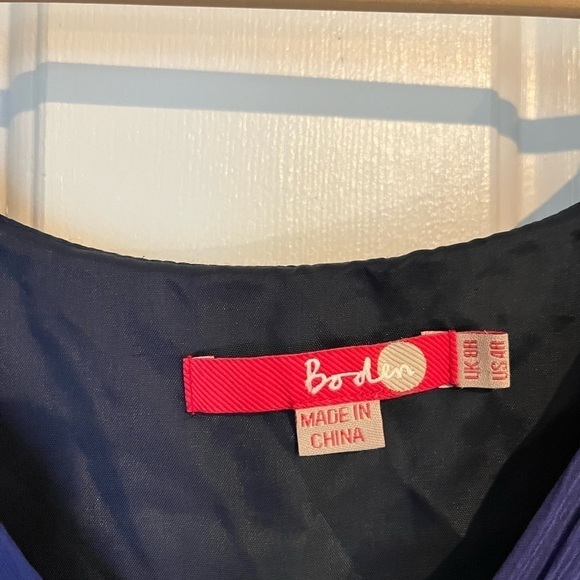 Boden‎ | 100% Silk Dress Blue & Navy Sequin Embelishments Size 4 Y2K 90s Dance - Picture 8 of 11